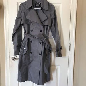 Badgley Mischka gray trench coat